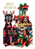 Kerstkaart Folio Cats and dogs